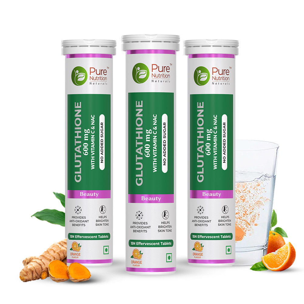 Glutathione 600mg with Vitamin C & Saffron 15 Effervescent Skin Glow Tablets