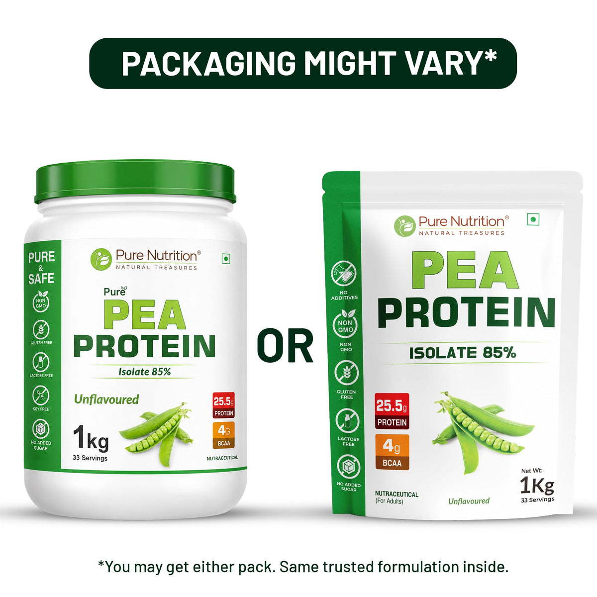 Pea Protein Isolate Powder 1kg 25.5g Protein | Vegan & Dairy-Free