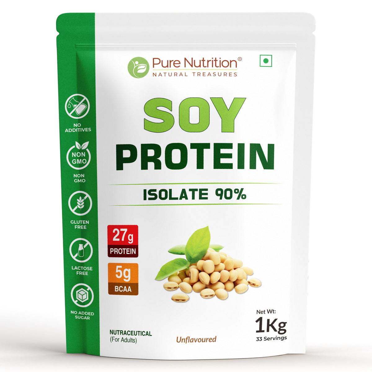 Soy Protein Isolate Powder 1kg 90% Protein | Unflavored, Pure & Complete