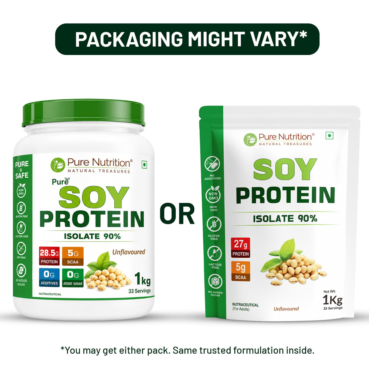 Soy Protein Isolate Powder 1kg 90% Protein | Unflavored, Pure & Complete