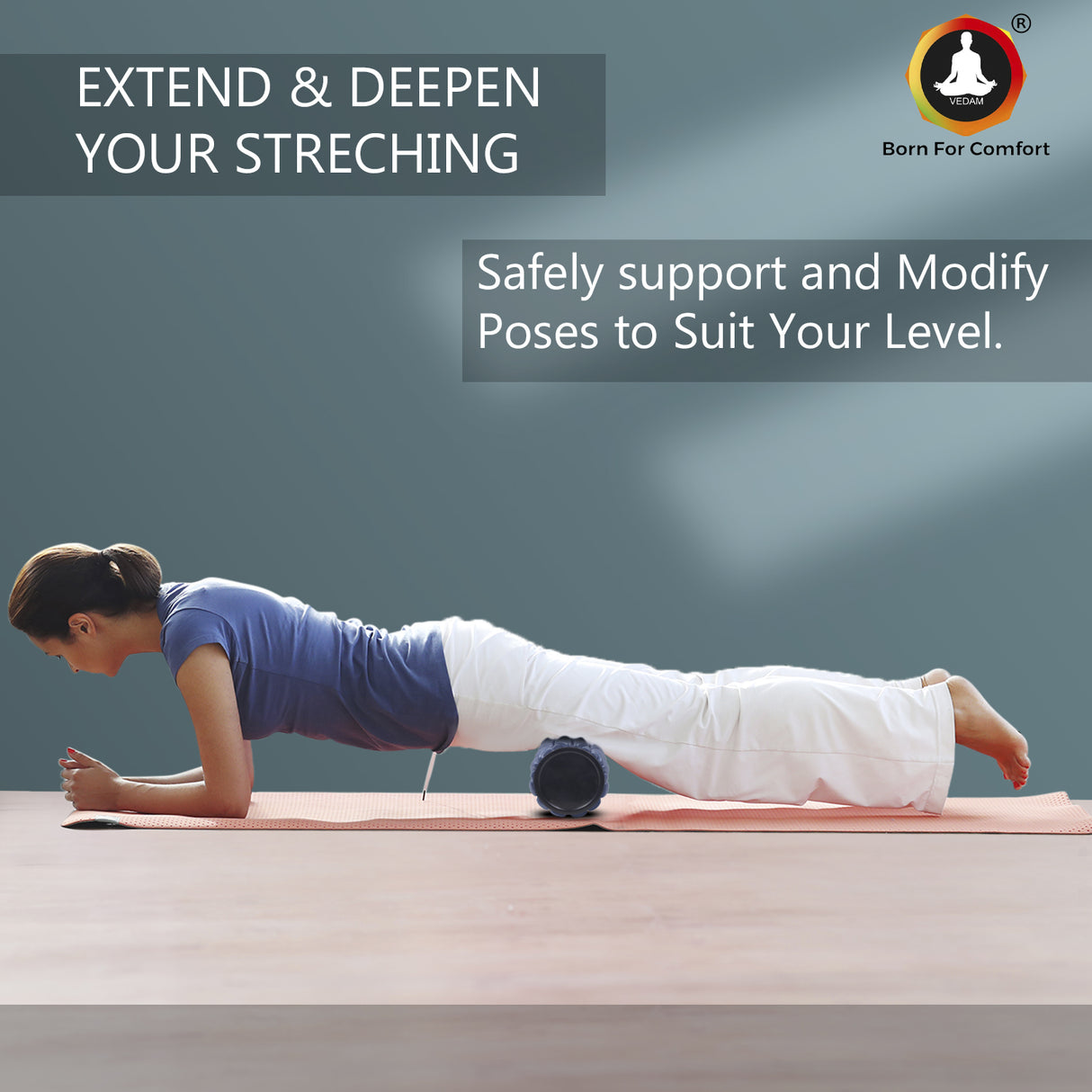 Vedam dense Massage roller 18″ (Navy)
