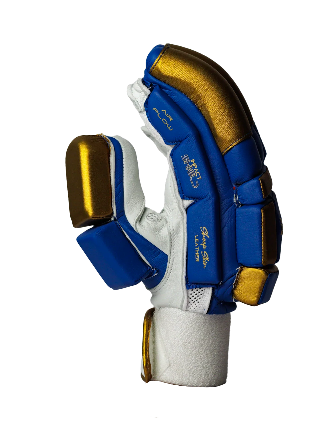 Cricket Batting Gloves - Gold & Blue