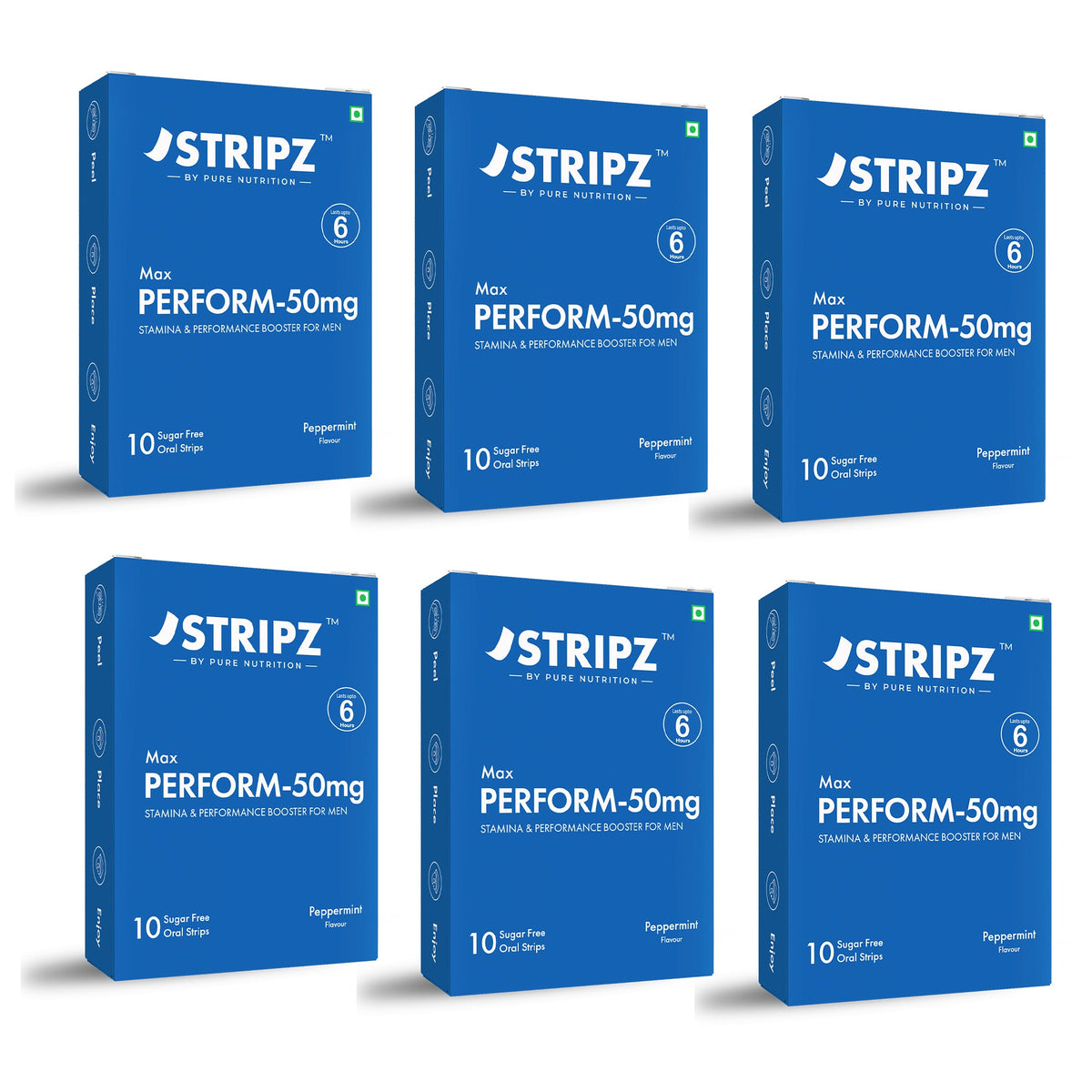 Stripz Max Perform-50mg Oral Thin Strips | Peppermint Flavour