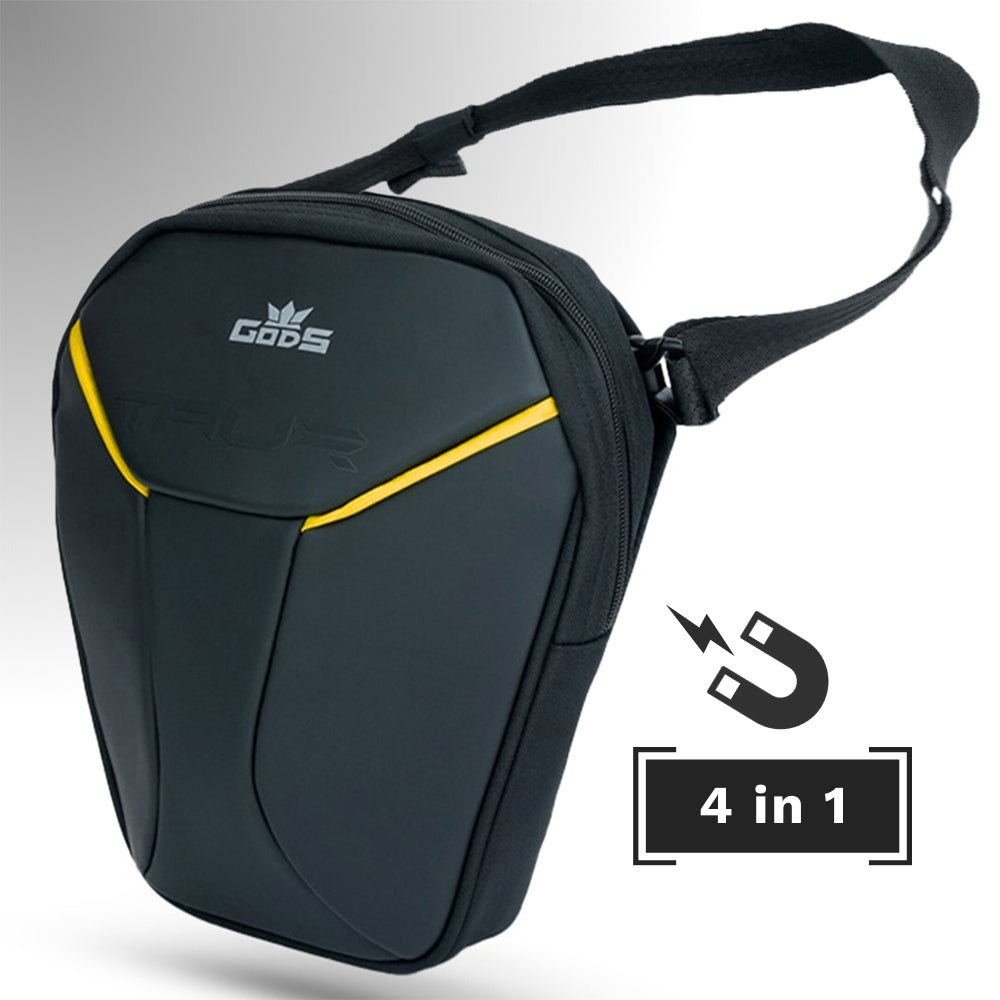 Taur 4-in-1 Yellow | Magnetic Tank Bag | Thigh Bag | Waist Bag | Sling Bag