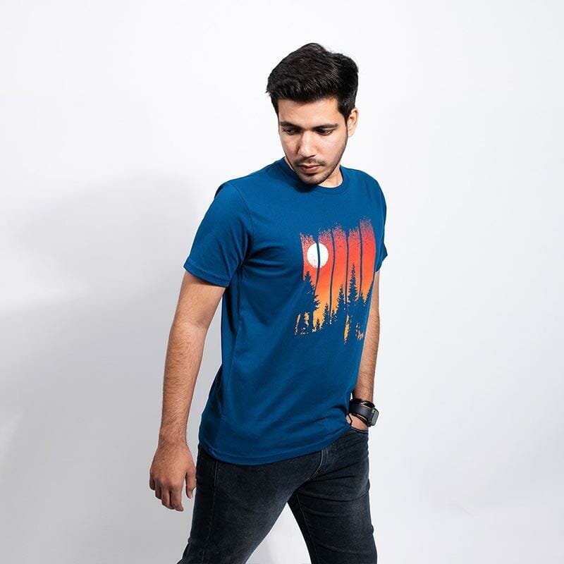 Trees and Wolf Men's Tshirt - Gods Exclusive Collection
