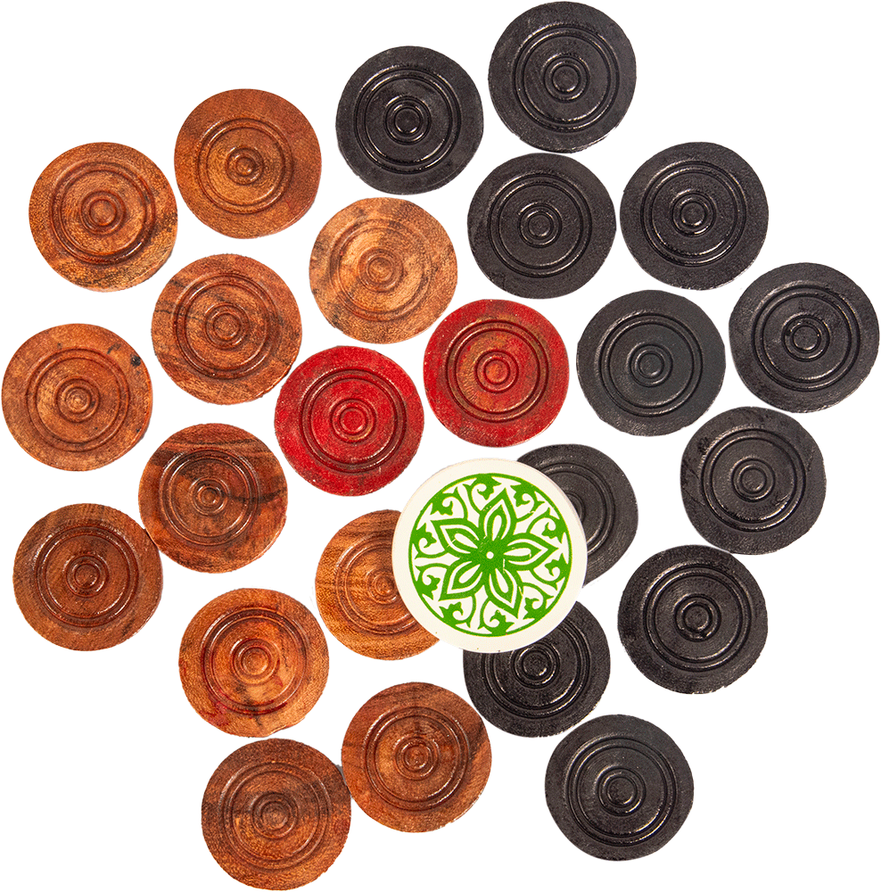 Cosco Carrom Borad Coins 3-in-1 Set TRIO - Cosco Carrom Equipment