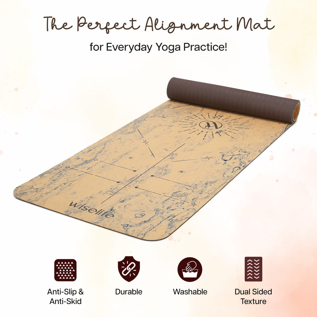 Dual Layer Alignment TPE Yoga Mat- 6mm