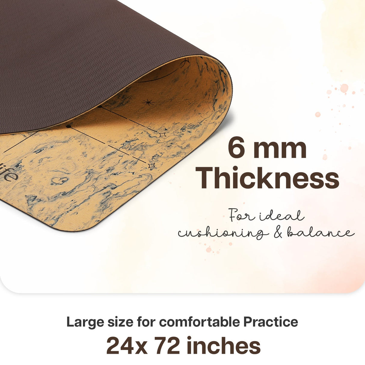 Dual Layer Alignment TPE Yoga Mat- 6mm
