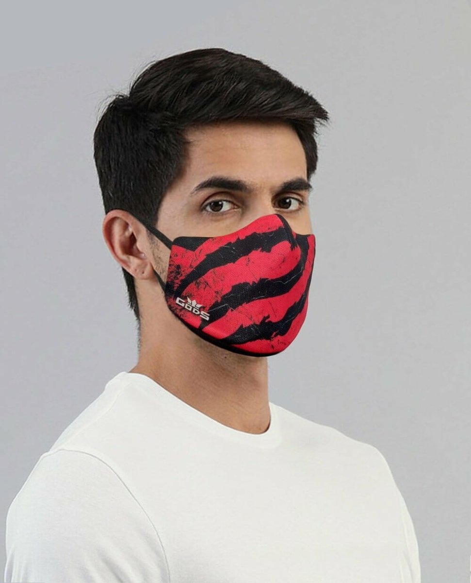 Xator Combat Face Protector Mask - Red Black Claw