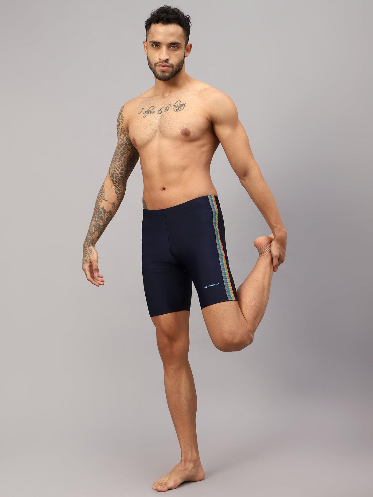 Vector X DIVER-004 Men Printed Swimming Compression Jammer Shorts