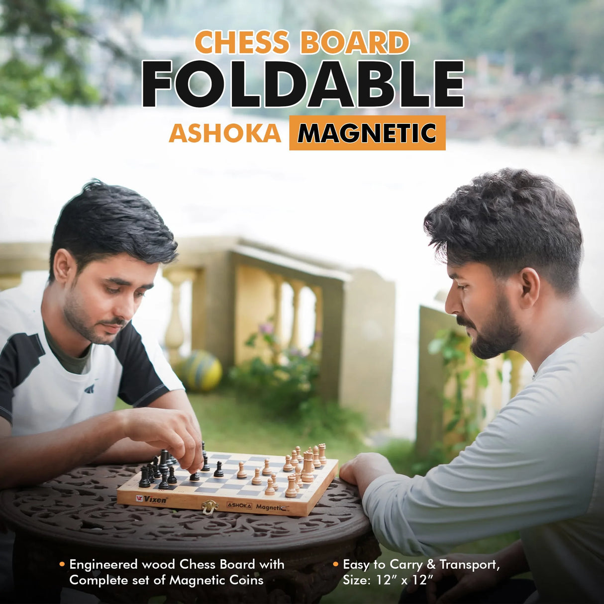 VIXEN CHESS BOARD FOLDABLE ASHOKA WITH MAGNETIC COINS
