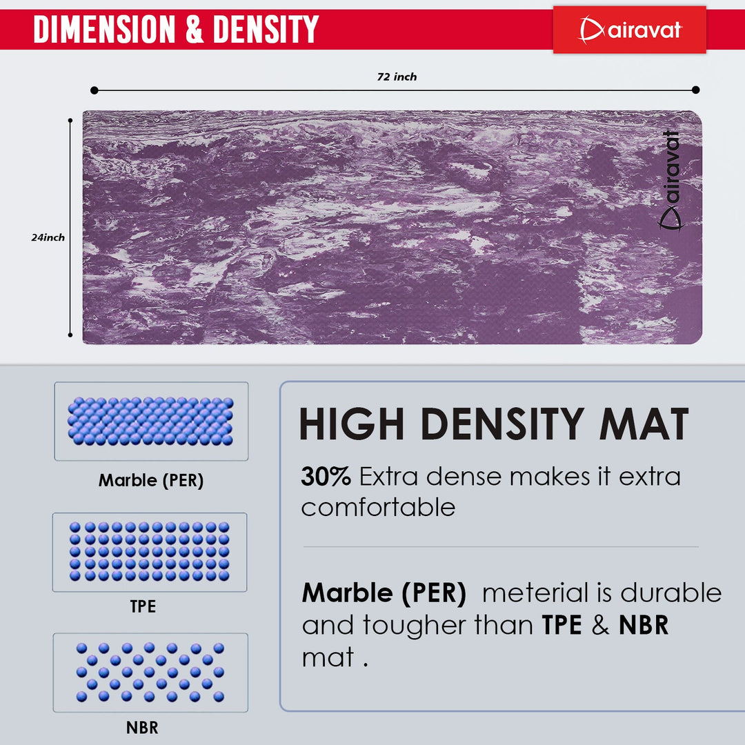 MARBLE 6MM YOGA MAT (PER) WITH BAG