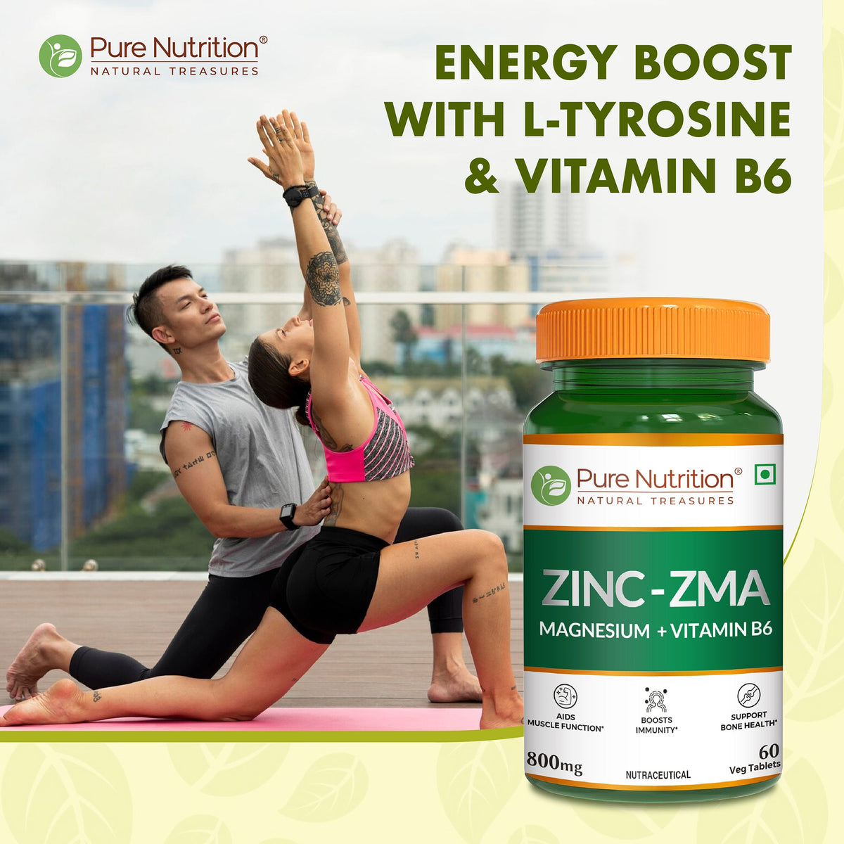 Pure Nutrition ZMA Zinc, Magnesium & Vitamin B6 Tablets