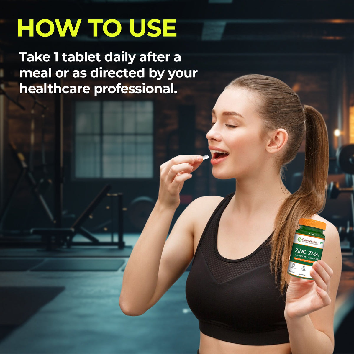 Pure Nutrition ZMA Zinc, Magnesium & Vitamin B6 Tablets