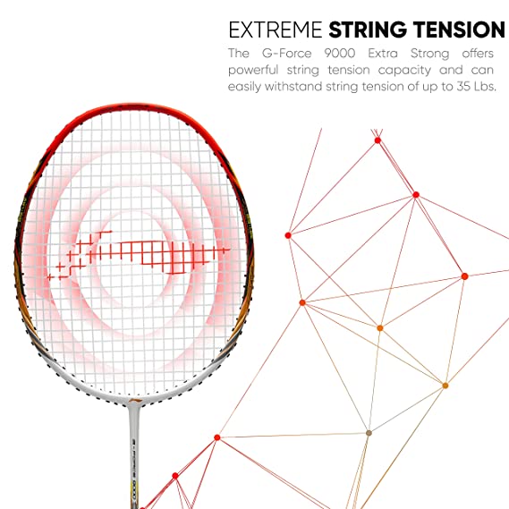 Li-Ning G-Force Extra Strong 9000 Carbon Fibre Badminton Racquet with Free Full Cover(35 LBS Ultra HIGH Tension) | KIBI Sports Li-Ning