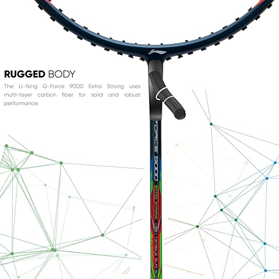 Li-Ning G-Force Extra Strong 9000 Carbon Fibre Badminton Racquet with Free Full Cover(35 LBS Ultra HIGH Tension) | KIBI Sports Li-Ning