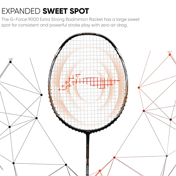Li-Ning G-Force Extra Strong 9000 Carbon Fibre Badminton Racquet with Free Full Cover(35 LBS Ultra HIGH Tension) | KIBI Sports Li-Ning