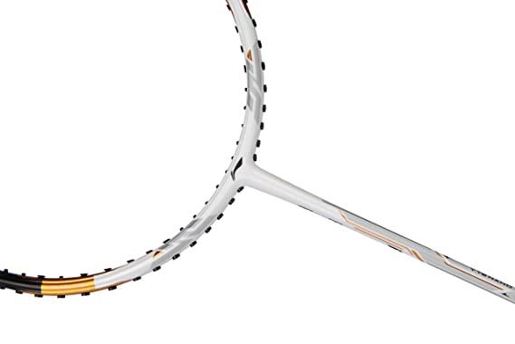 Li-Ning Tectonic 7 Full-Carbon Fiber Badminton Racket, Unstrung (White/Gold) | KIBI Sports - KIBI SPORTS