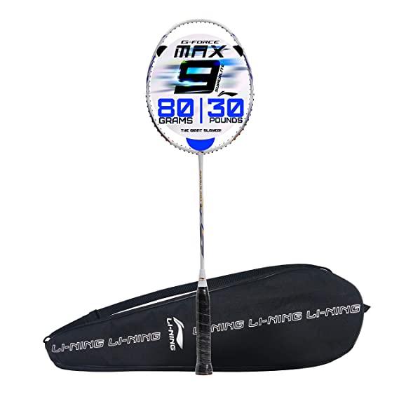 Li-Ning G-Force Superlite Max 9 Carbon Fibre Badminton Racket with Free Full Cover(80 Grams. 30 Lbs) | KIBI Sports - KIBI SPORTS