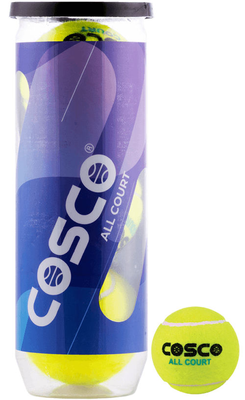 Cosco All Court Tennis Ball, Pack of 3 - Cosco Tennis Equipment