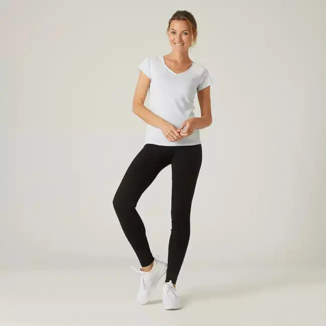 Domyos Women's Cotton Gym Legging 500 - Black Domyos