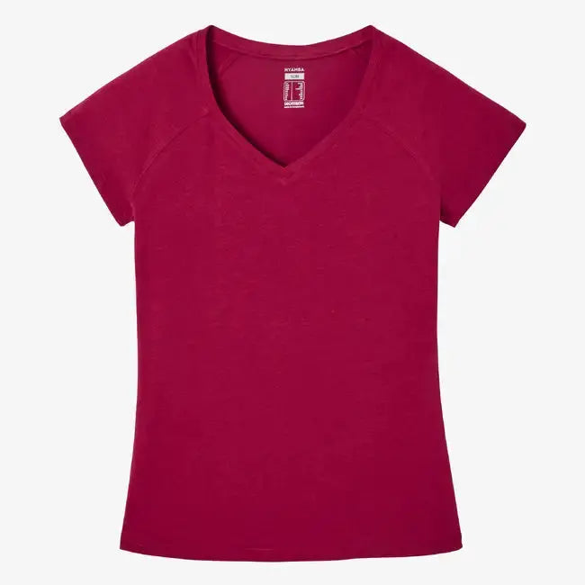 Domyos Women Cotton Blend Gym T-shirt Slim fit 500 - Red Domyos