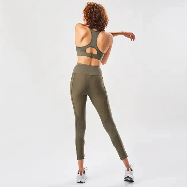 Domyos High Support Fitness Bra 900 - Khaki Domyos