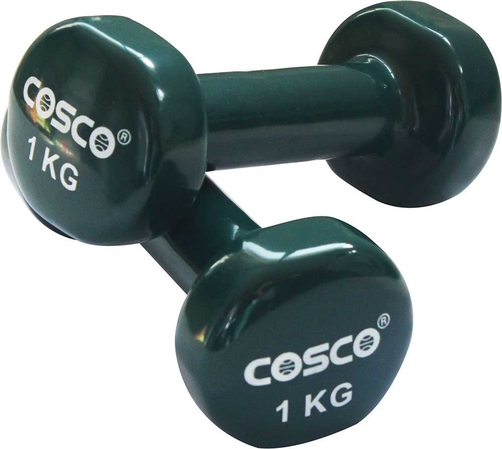 Cosco Vinyl Dumbbell, 1 Kg | KIBI Sports Cosco