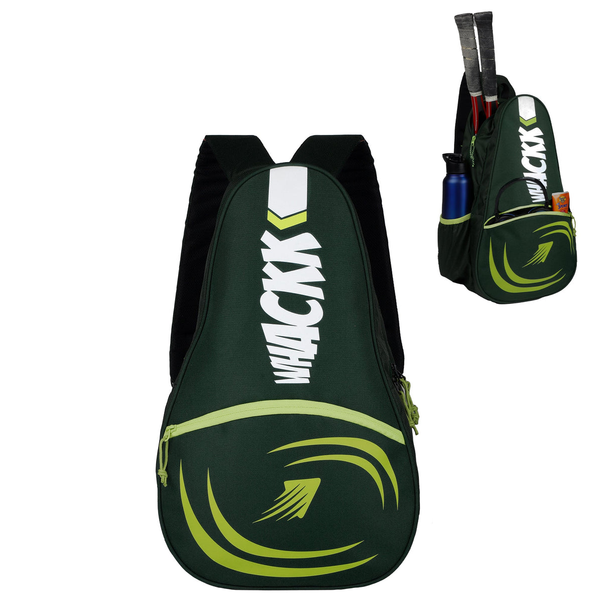 Ace Green 28L Unisex Lightweight Stylish Tennis Badminton Squash Equipment Kit Bag |Shuttle Bag |Shoe Pocket|Backpack Style|Spacious Storage Compartment|Rackets Tennis-6 Badminton-8