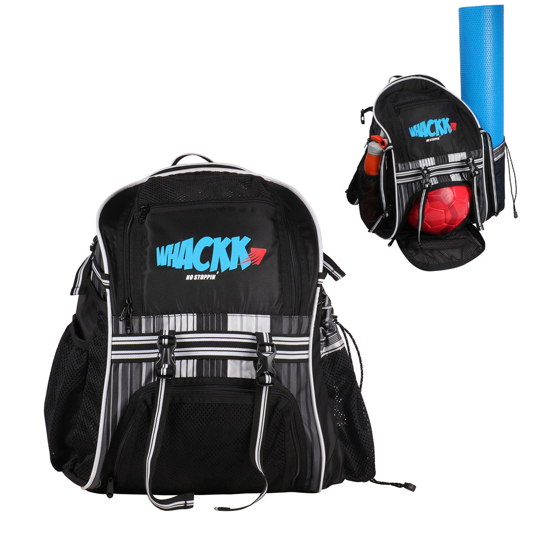Champion Soccer Black White |Football Kitbag Bags|Basketball Volleyball Throwball Equipment Backpack |Football & Helmet Pocket |Exercise Mat Holder|Gym |Access Pockets|Sports Men Boys Bag