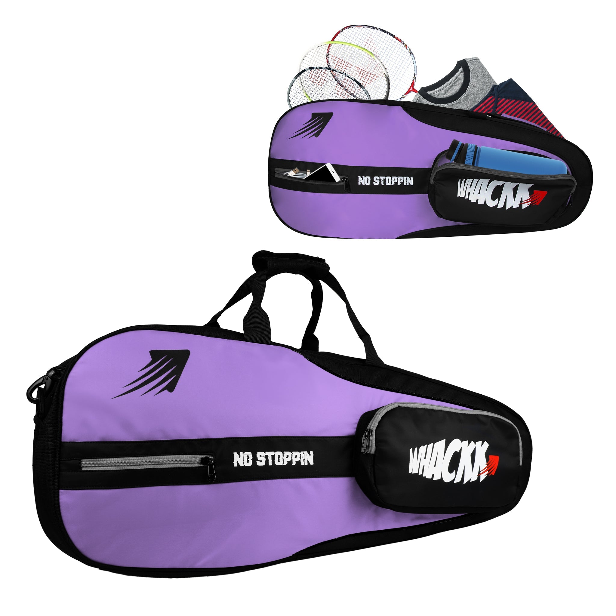 Drive 27L Lavender| Unisex Lightwieght Tennis Badminton Squash Equipment Cover Kit Bag Shoe Pocket | Air Ventilated Pocket for Wet Clothes | 4T 6B Racket | Backpack & Duffel