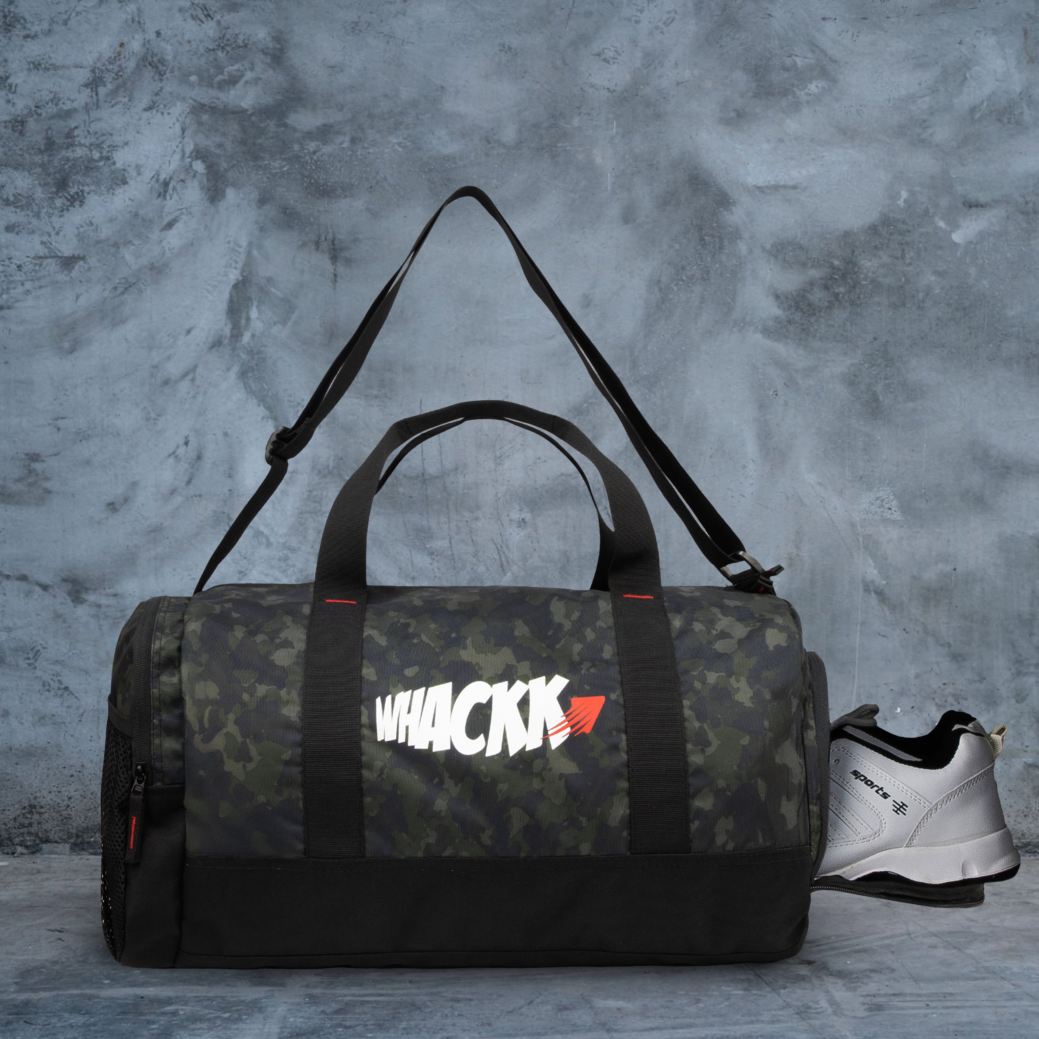 Cardio Wild Moss 31L Gym Fitness Workout Training Sports Travel Duffle Bag Separate Shoe Pocket Dry Wet Pocket Multipurpose Carry Bag Adjustable Strap Lightweight Sports Kit Men Women