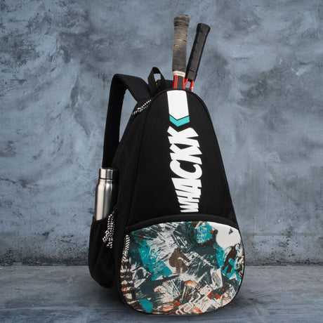 Ace Printed 28L Unisex Lightweight Stylish Tennis Badminton Squash Equipment Kit Bag | Shuttle Bag |Shoe Pocket| Backpack Style | Spacious Storage Compartment| Rackets Tennis-6 Badminton-8
