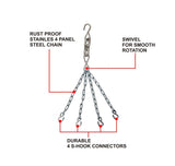 KORE Unfilled Heavy Punching Bag PU/SRF Material Boxing MMA Sparring Punching Training Kickboxing Muay Thai with Rust Proof Stainless Steel Hanging Chain