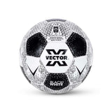 Vector X Black & White Football/Rubberized Hand Stitched Football/32 Panel/Suitable for Hard Ground Without Grass/Training Football/for Men/Women/Size - 5 (Black/White)