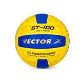 Vector X ST-100 Soft Touch PU Rubber Pasted 18 Panel Volleyball (Size-4)