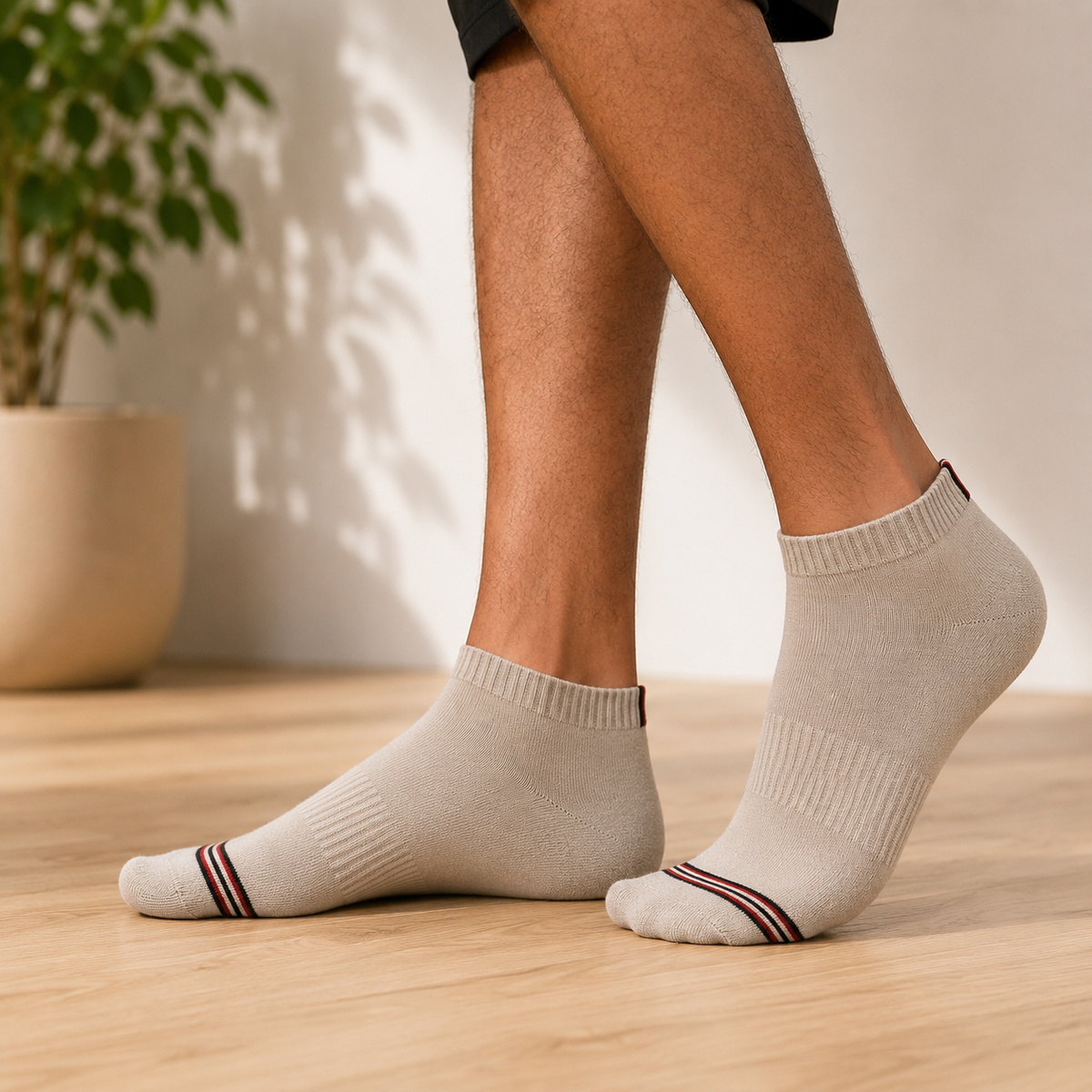The Sock Street Design All Purpose Coastal Stripe Ankle Socks (Pack of 3)