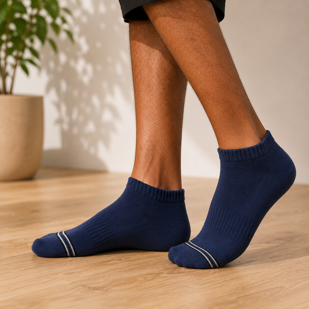 The Sock Street Design All Purpose Coastal Stripe Ankle Socks (Pack of 3)