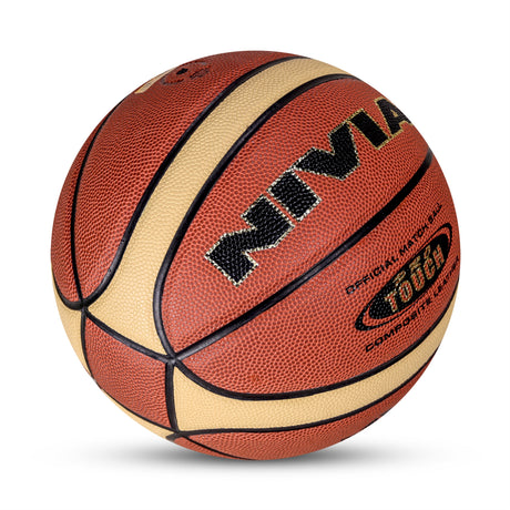 NIVIA PRO-TOUCH, Match Ball, 14 Panels, Super Soft-Touch PU Leather Cover Laminated  with Pebbled Texture , Butyl Threadwounded Bladder, As Per FIBA Standard , Made for Pro-Leagues , to Play on Indoor Surfaces