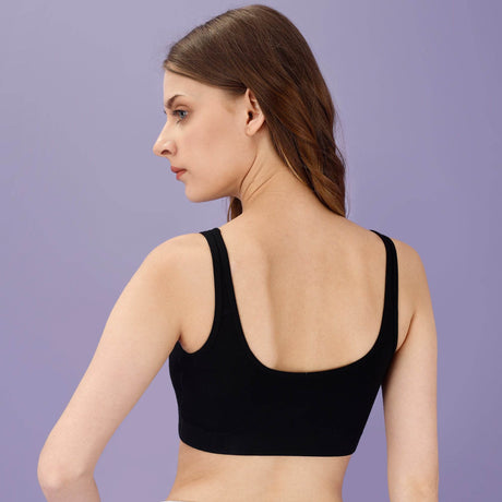 ComfortPlus Non-Wired, Non-Padded Full Coverage Sports Bra for Low Impact Activities