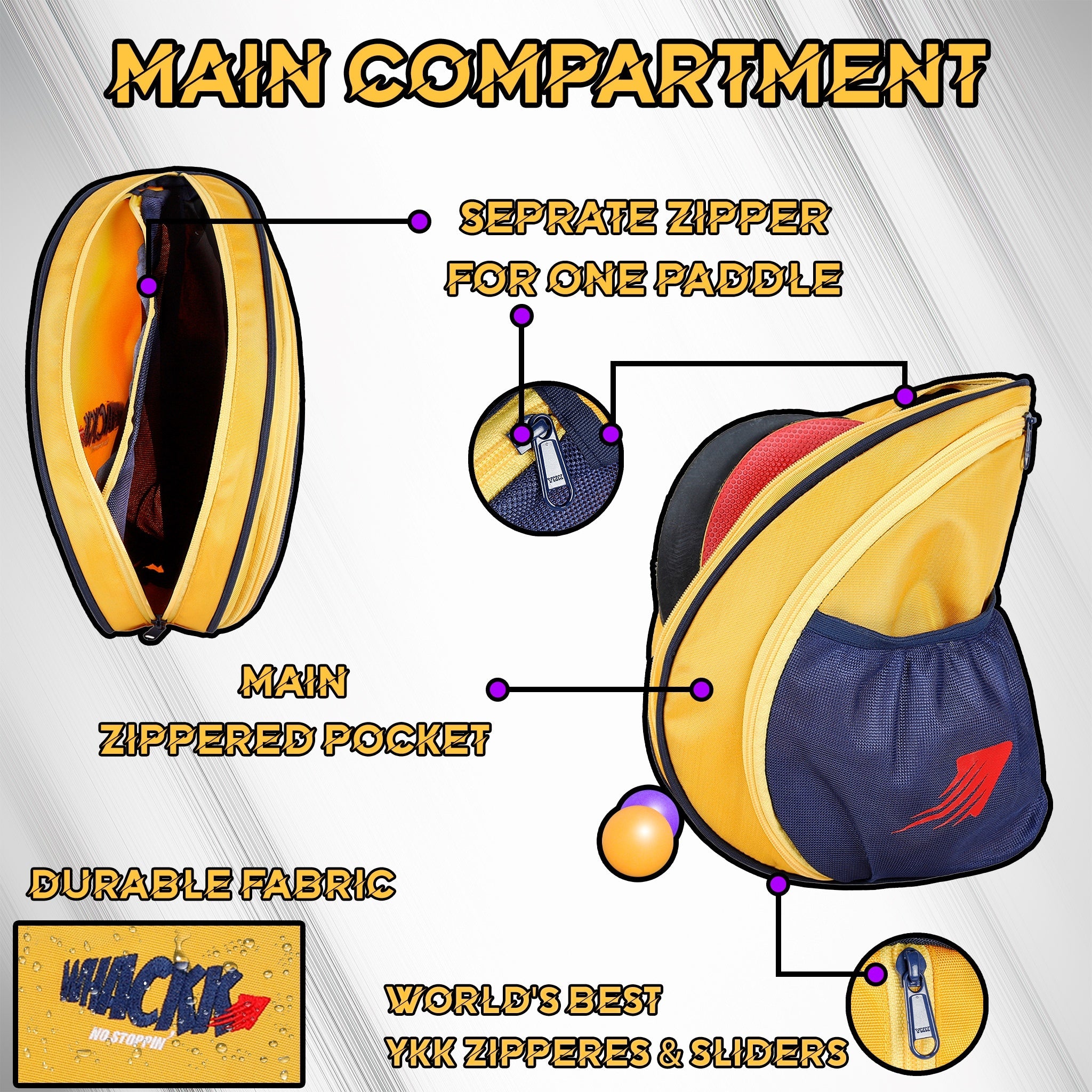 Twirl 5L Yellow| Unisex Table Tennis Equipment Bag | Tennis Case | Racket Case | TT Bag Cover |Ping Pong Paddle Case|Case Bag Double-Sided |Professional |Bat Protector Pouch |Travel