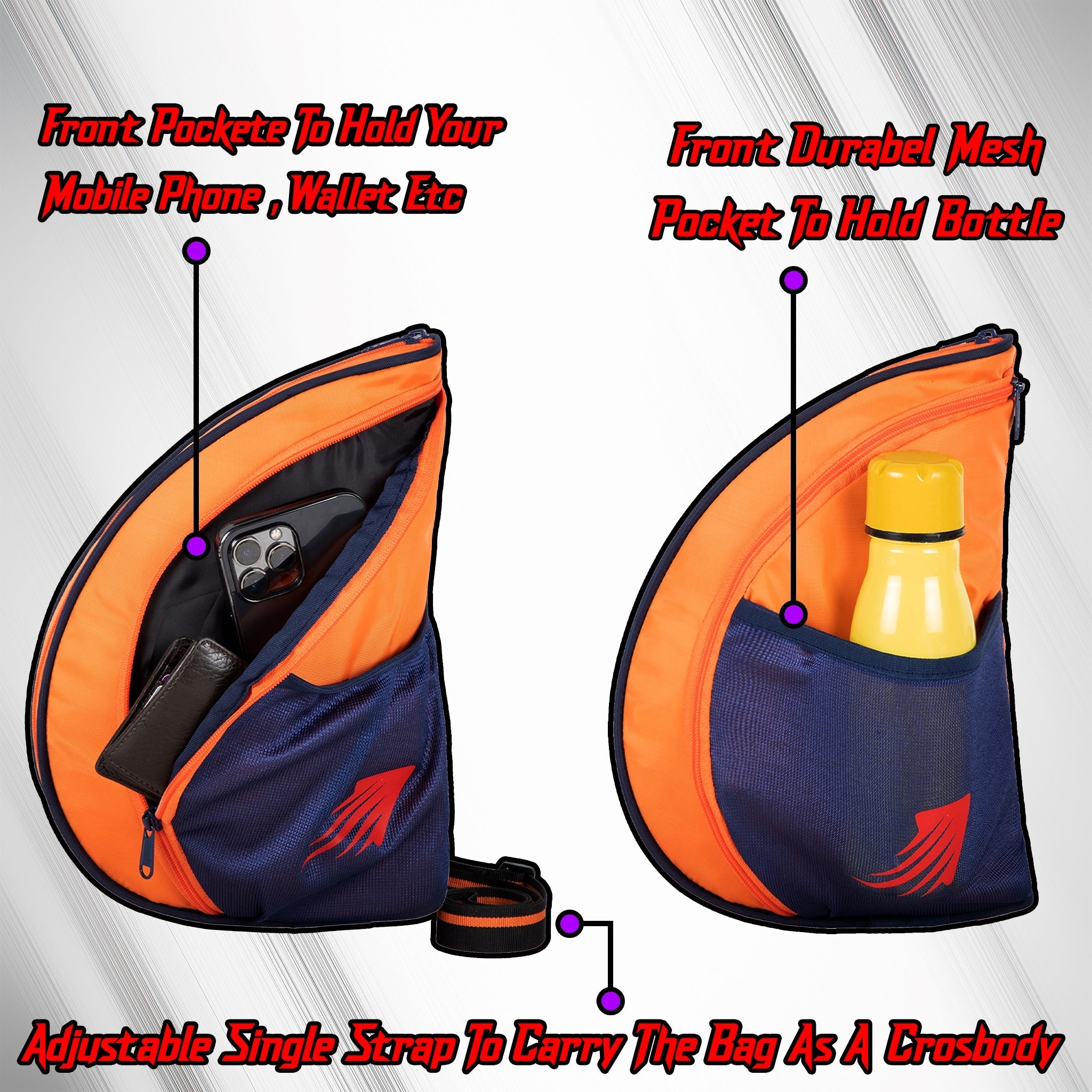 Twirl 5L Orange| Unisex Table Tennis Equipment Bag | Tennis Case | Racket Case | TT Bag Cover |Ping Pong Paddle Case|Case Bag Double-Sided |Professional |Bat Protector Pouch |Travel