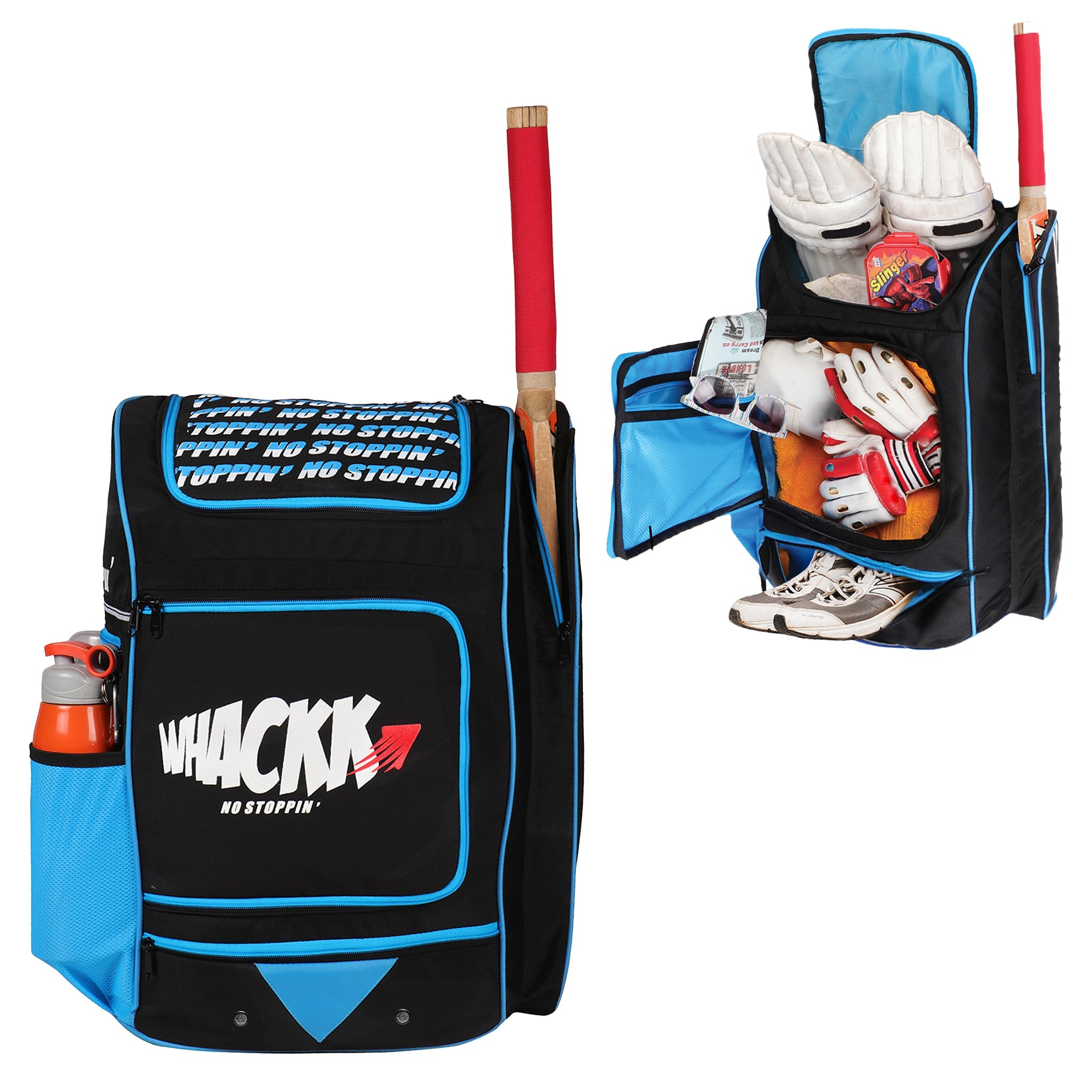 Blast Junior 37L Blue|Cricket Kit Bag |1 Pocket for Bat |2 Water Bottle Holders|Upto 10yrs Kids Kitbag |Leg pad Upto 12.5 "|Shoe & Accessories Pockets |Lightweight |Dual Opening