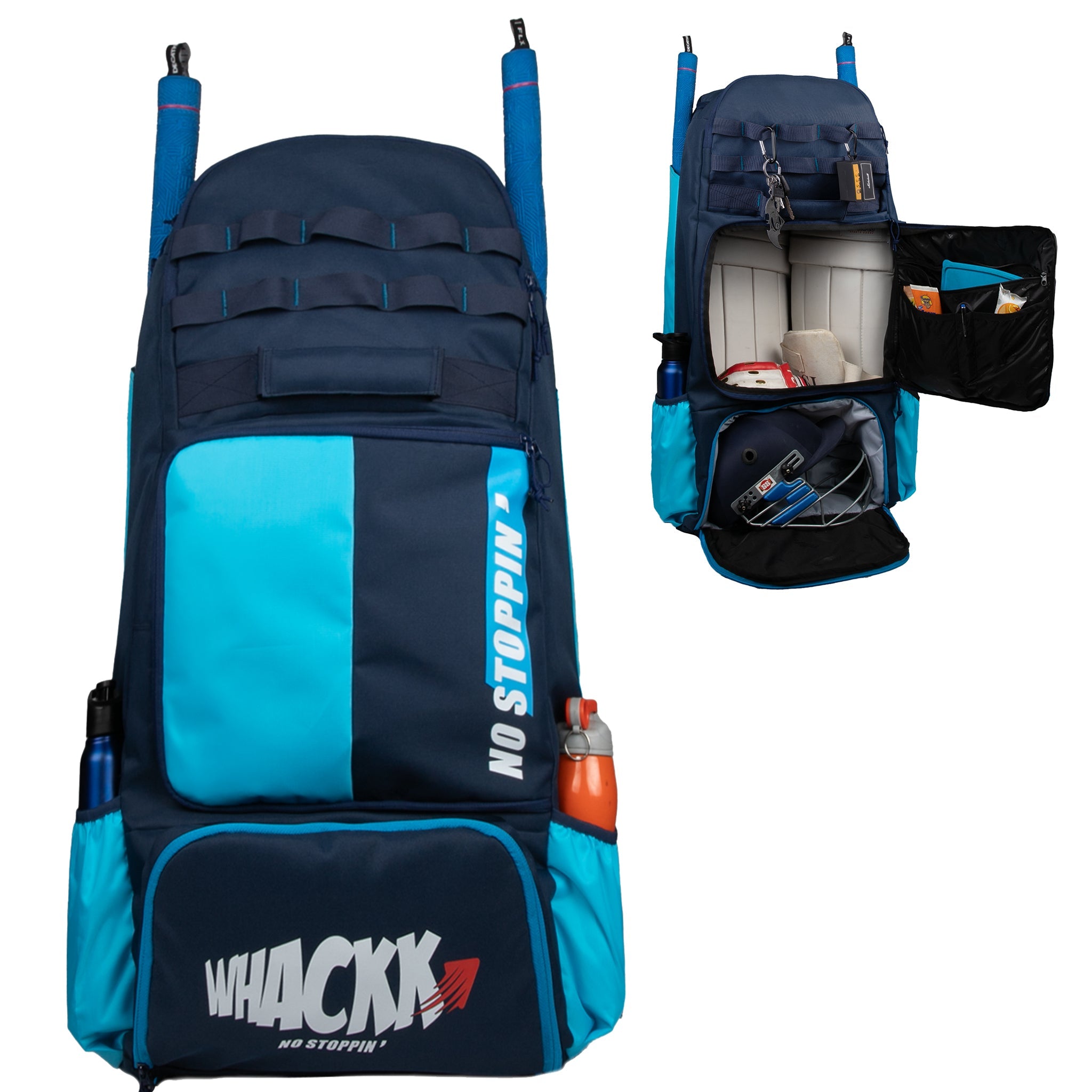 Condor Navy Blue 89L Unisex Cricket Kit Bag Backpack| Adult Size| 2 Bat | Shoe/Helmet Pocket| Main Compartment 20" Leg Pad |2 Bottle Holder| Easy Access Pocket | Player Edition Senior,Polyester