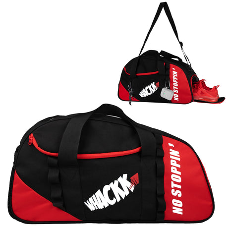Attirant Red Black 32L |Gym Fitness workout Training Sports Travel duffle bag separate shoe pocket |Multipurpose Carry Bag | Adjustable Strap|Unisex|Lightweight |Sports Kit | Swimming | Men Women