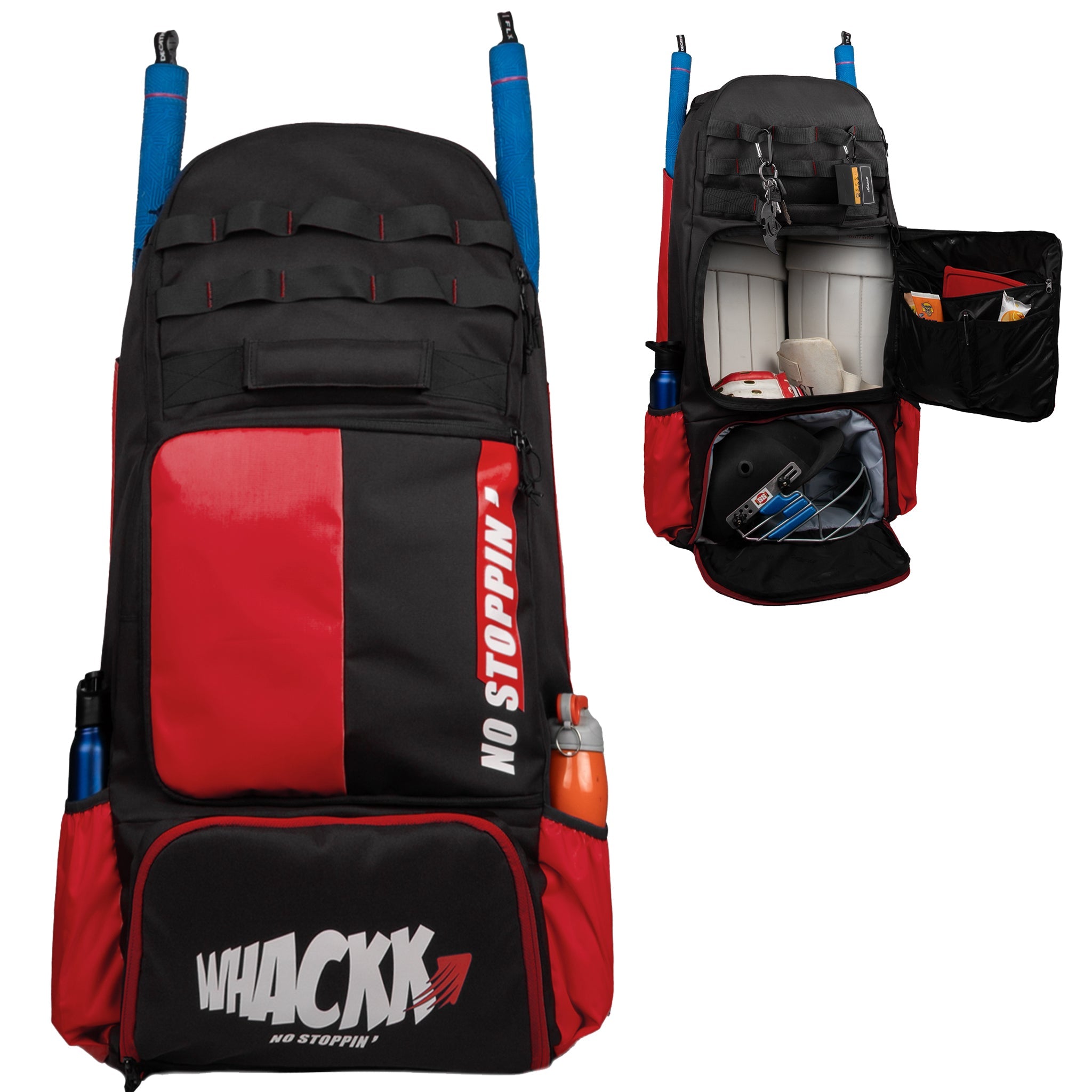 Condor Red Black 89L Unisex Cricket Kit Bag Backpack | Adult Size | 2 Bat | Shoe/Helmet Pocket | Main Compartment 20" Leg Pad |2 Bottle Holder | Easy Access Pocket | Player Edition Senior
