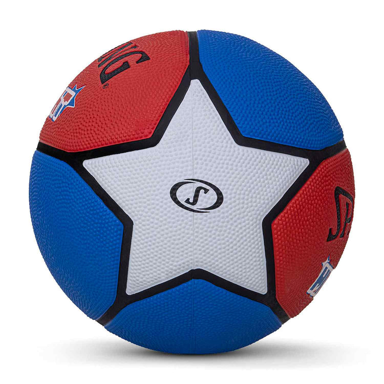 Spalding 8 Panel Highlight Rubber Moulded Indoor/Outdoor Basketball with Butyl Bladder, Suitable for Practice/Match/Training + Free Air Needle