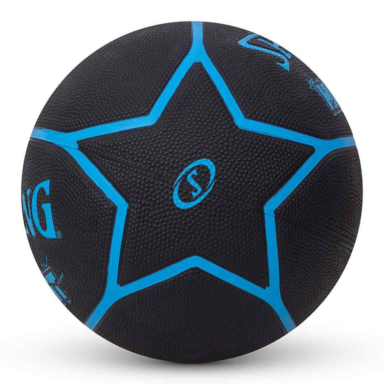 Spalding 8 Panel Highlight Rubber Moulded Indoor/Outdoor Basketball with Butyl Bladder, Suitable for Practice/Match/Training + Free Air Needle