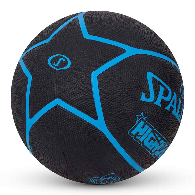 Spalding 8 Panel Highlight Rubber Moulded Indoor/Outdoor Basketball with Butyl Bladder, Suitable for Practice/Match/Training + Free Air Needle
