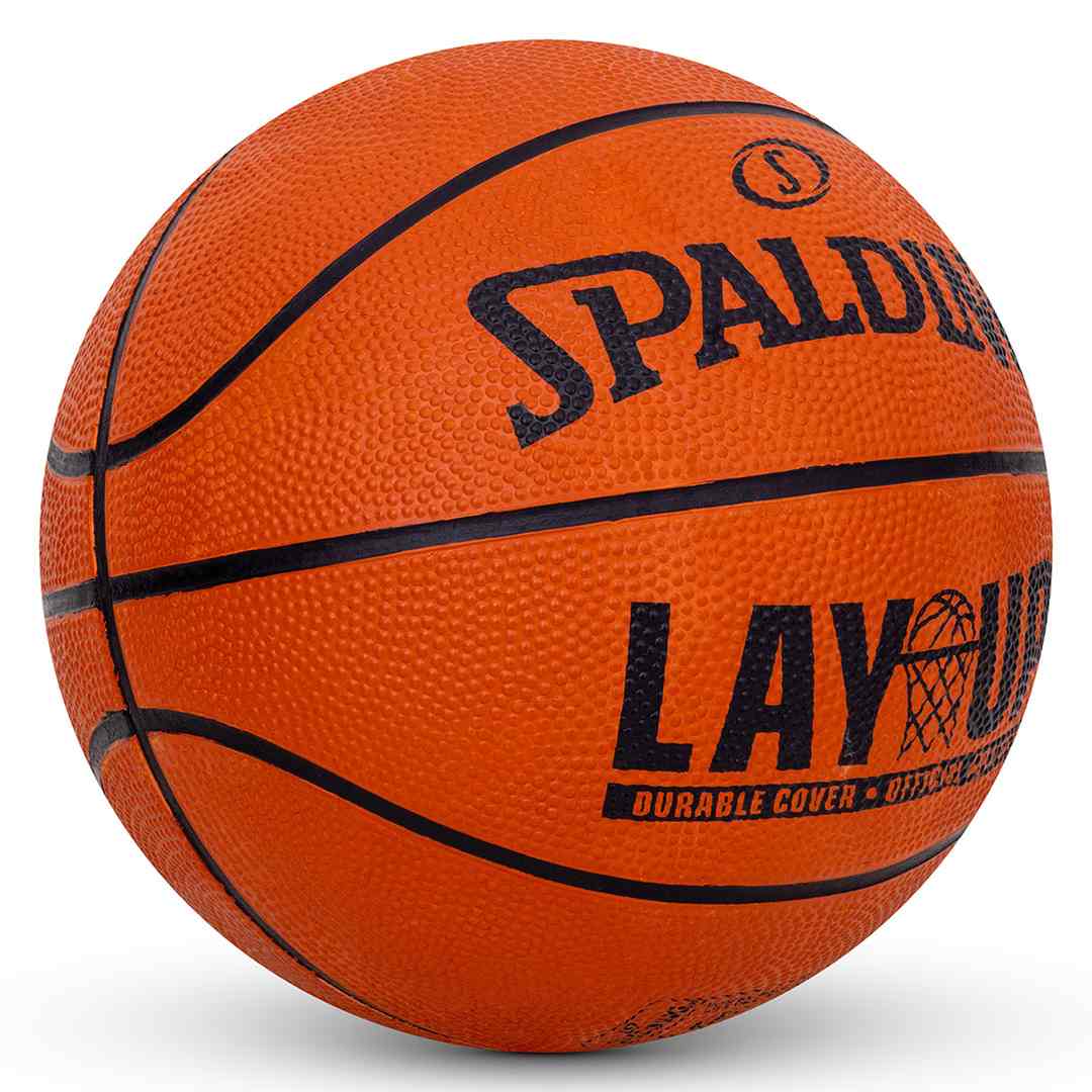 Spalding Layup 27.5" Rubber Moulded Indoor/ Outdoor Basketball + Free Air Pin Basketball (Standard,Pack of 1)
